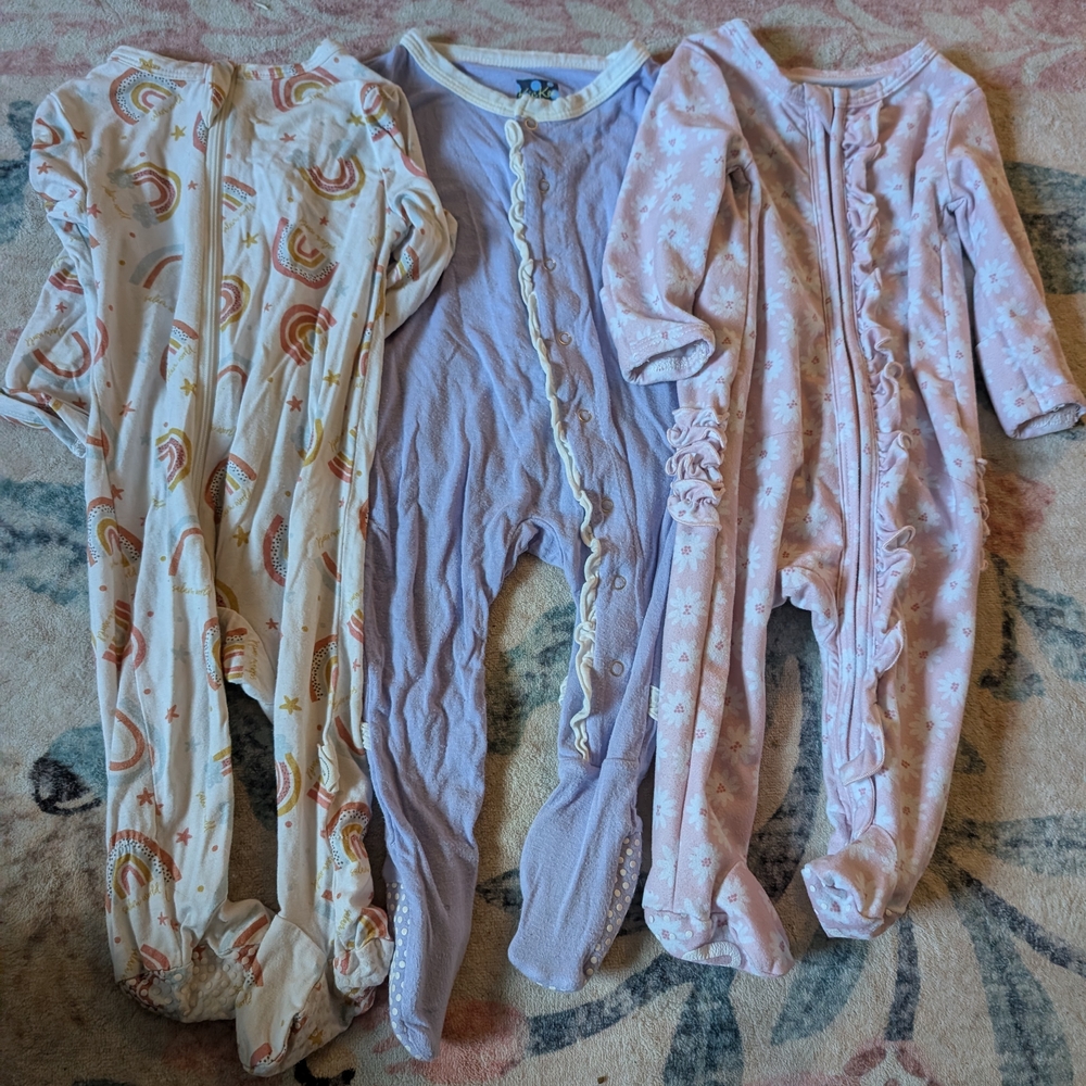 $ 💥3/$24 Lot‎ Of 3 Footie Pajamas-Bamboo, Caden Lane